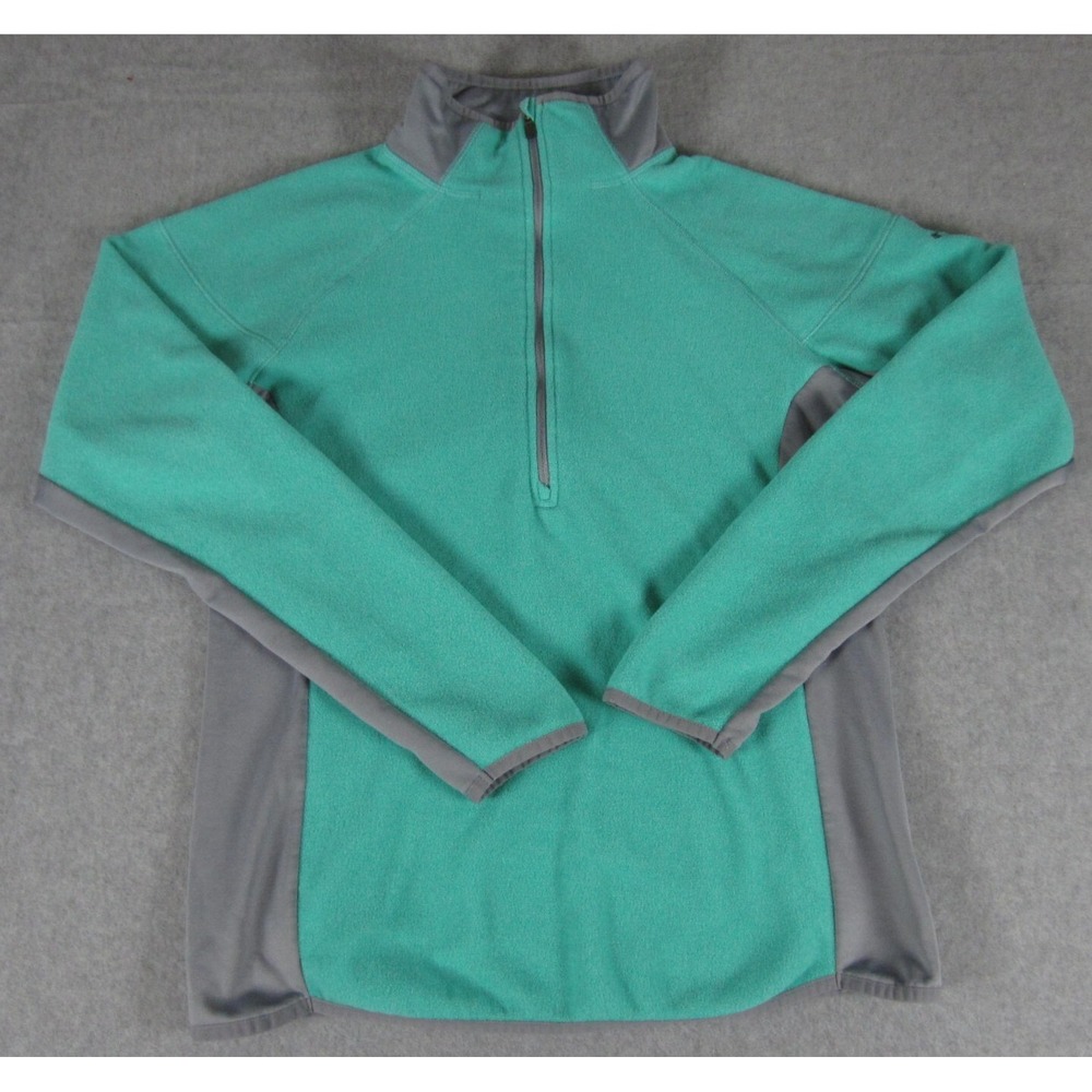 Columbia Pullover Womens Medium Green 1/4 Zip Fleece Omni Wick Advance Evap